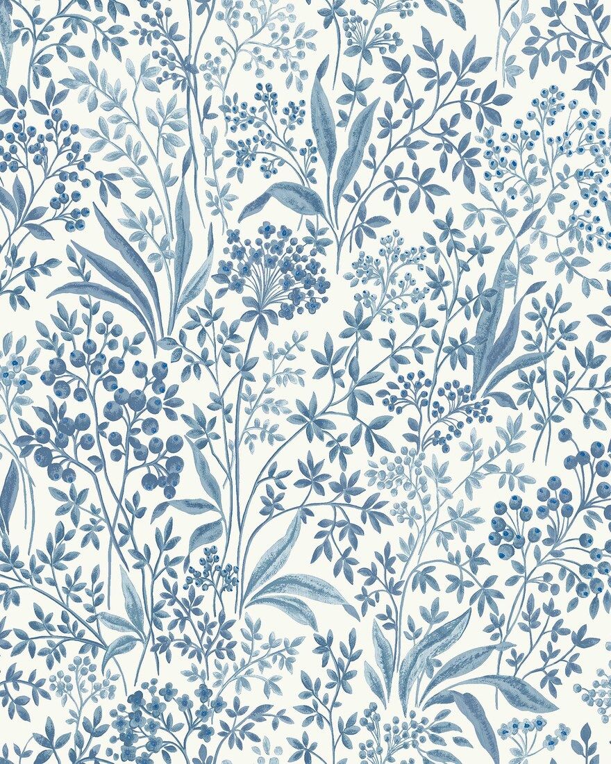 6145 Nocturne Light Blue and White Blue & White Wallpaper by Boråstapeter