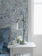 6145 Nocturne Light Blue and White Blue & White Wallpaper by Boråstapeter