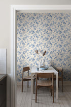 6146 Blomslinga Light Blue and White Blue & White Wallpaper by Boråstapeter