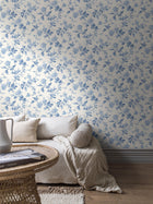 6146 Blomslinga Light Blue and White Blue & White Wallpaper by Boråstapeter