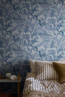 6147 Indigo Garden Dark Blue and White Blue & White Wallpaper by Boråstapeter