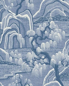 6147 Indigo Garden Dark Blue and White Blue & White Wallpaper by Boråstapeter