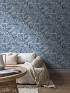 6147 Indigo Garden Dark Blue and White Blue & White Wallpaper by Boråstapeter