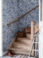 6147 Indigo Garden Dark Blue and White Blue & White Wallpaper by Boråstapeter