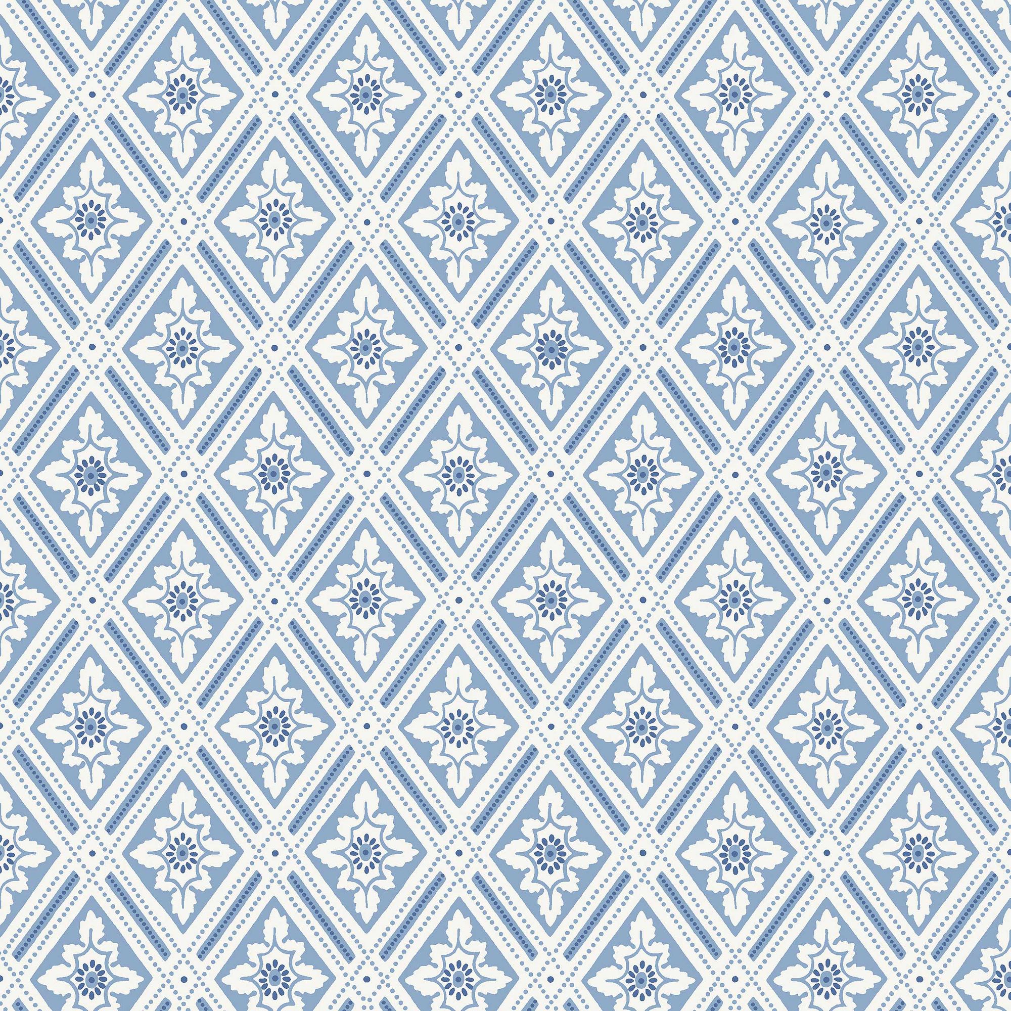 6148 Ester Light Blue and White Blue & White Wallpaper by Boråstapeter