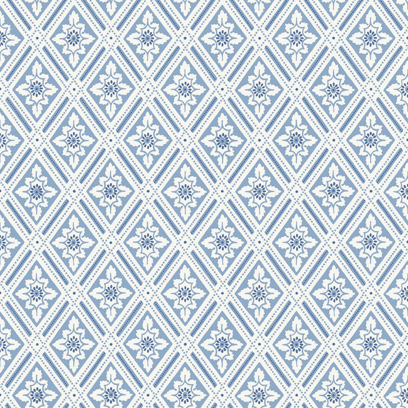 6148 Ester Light Blue and White Blue & White Wallpaper by Boråstapeter