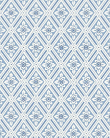 6148 Ester Light Blue and White Blue & White Wallpaper by Boråstapeter