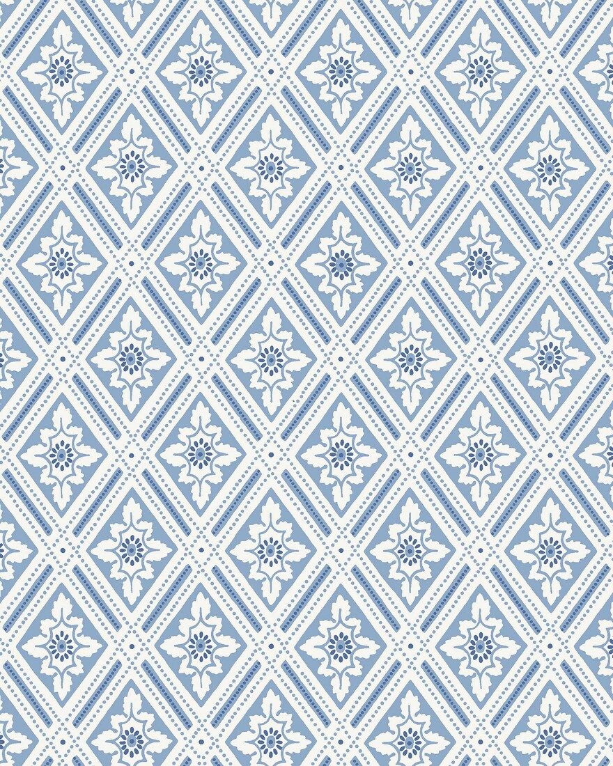 6148 Ester Light Blue and White Blue & White Wallpaper by Boråstapeter