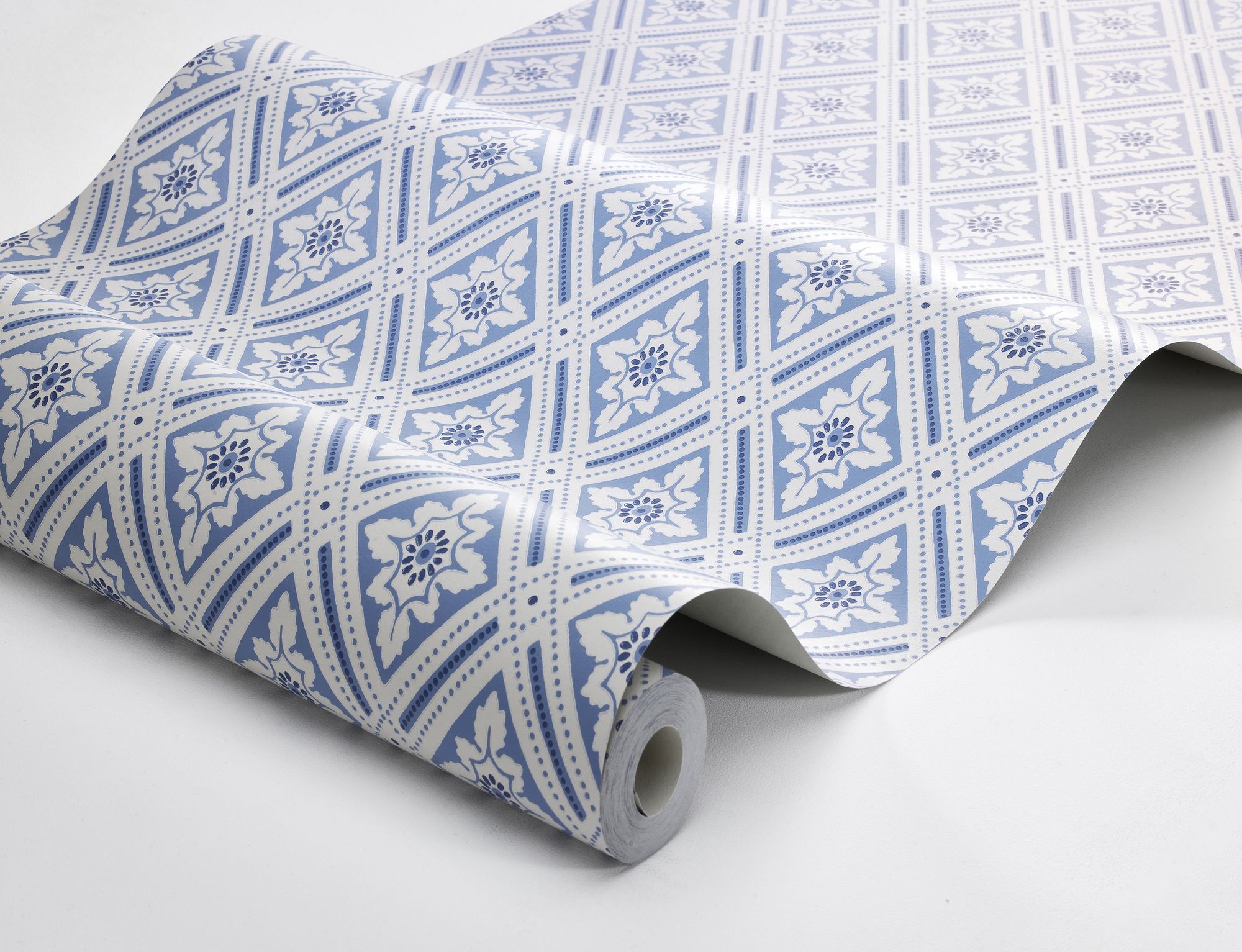 6148 Ester Light Blue and White Blue & White Wallpaper by Boråstapeter