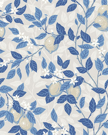 6149 Citronträd Light Blue and White Blue & White Wallpaper by Boråstapeter