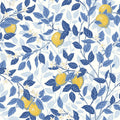 Citronträd Light Blue Blue & White Wallpaper by Boråstapeter