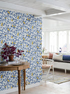 6150 Citronträd Light Blue Blue & White Wallpaper by Boråstapeter