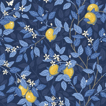 6151 Citronträd Dark Blue Blue & White Wallpaper by Boråstapeter