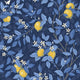 Citronträd Dark Blue Blue & White Wallpaper by Boråstapeter