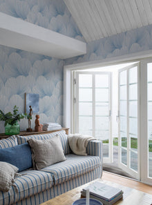 6152 Mirage Light Blue Blue & White Wallpaper by Boråstapeter