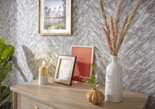 617528 Linares Grey Taupe Chevron Wallpaper by Rasch