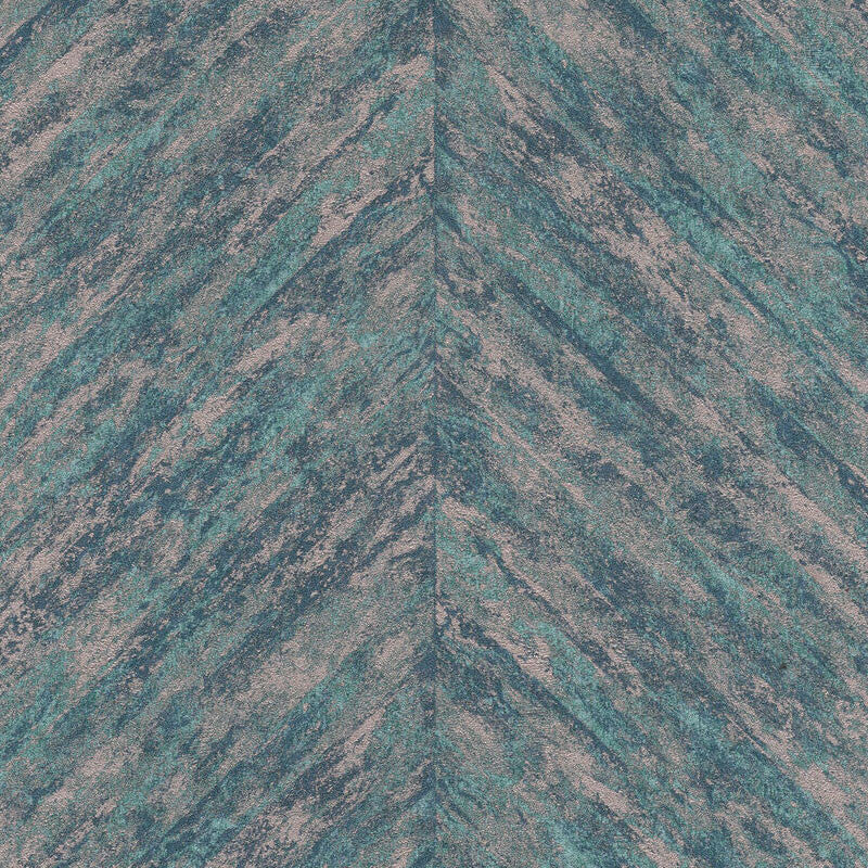 617542 Linares Chevron Teal Wallpaper by Rasch