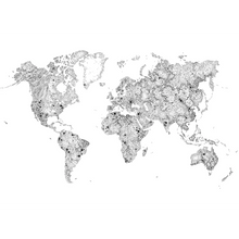 630-09 Black World Map Sandberg Edition Mural by Sandberg
