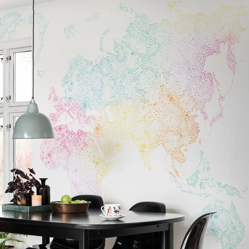 630-19 Multi World Map Sandberg Edition Mural by Sandberg