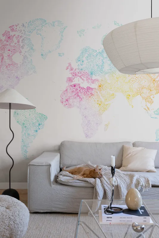 630-19 Multi World Map Sandberg Edition Mural by Sandberg