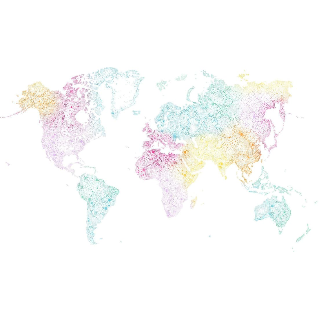 630-19 Multi World Map Sandberg Edition Mural by Sandberg