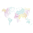 630-19 Multi World Map Sandberg Edition Mural by Sandberg