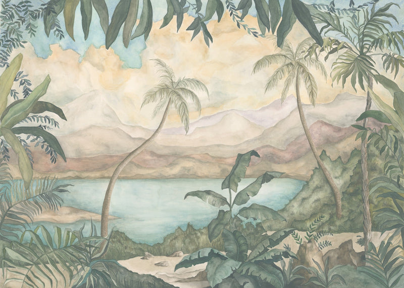 6300082 Alma Beige/green Tempo Mural by Coordonné
