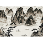 Sumi Coal Random Chinoiseries II Mural by Coordonné (400x280cm)