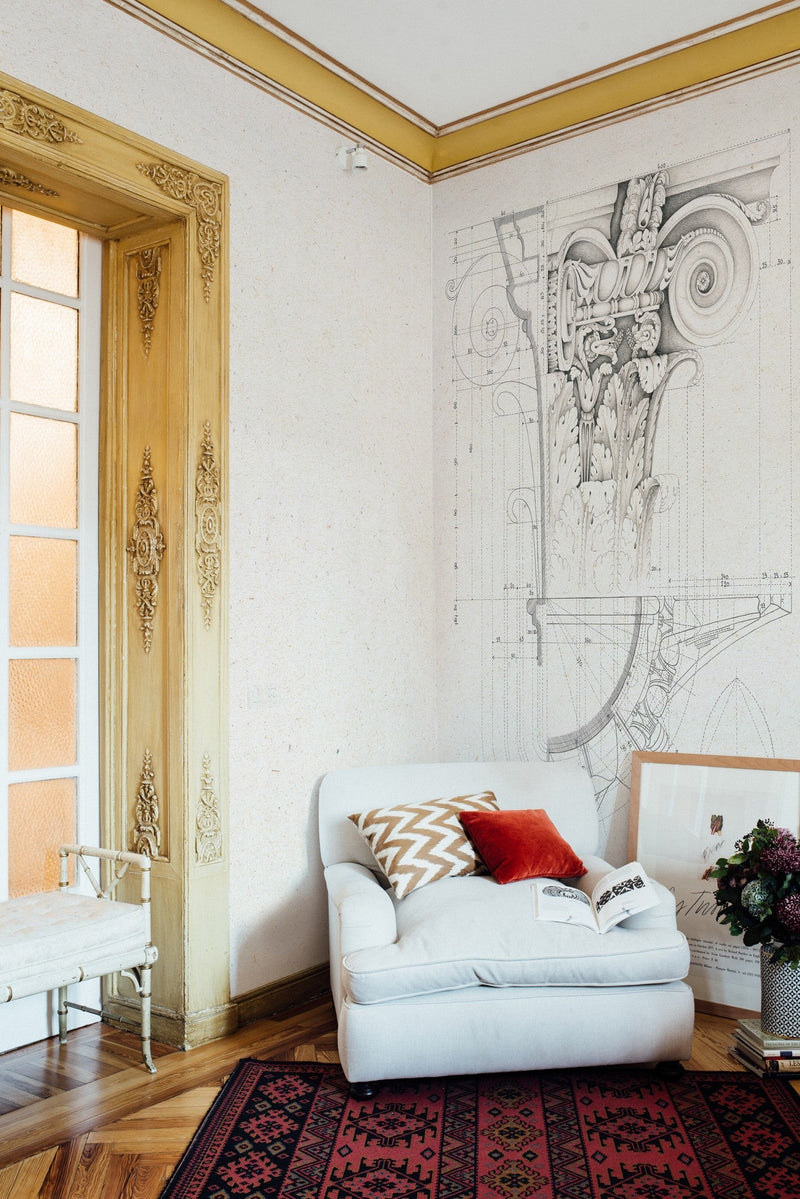 6300085 Roma White/grey Tempo Mural by Coordonné