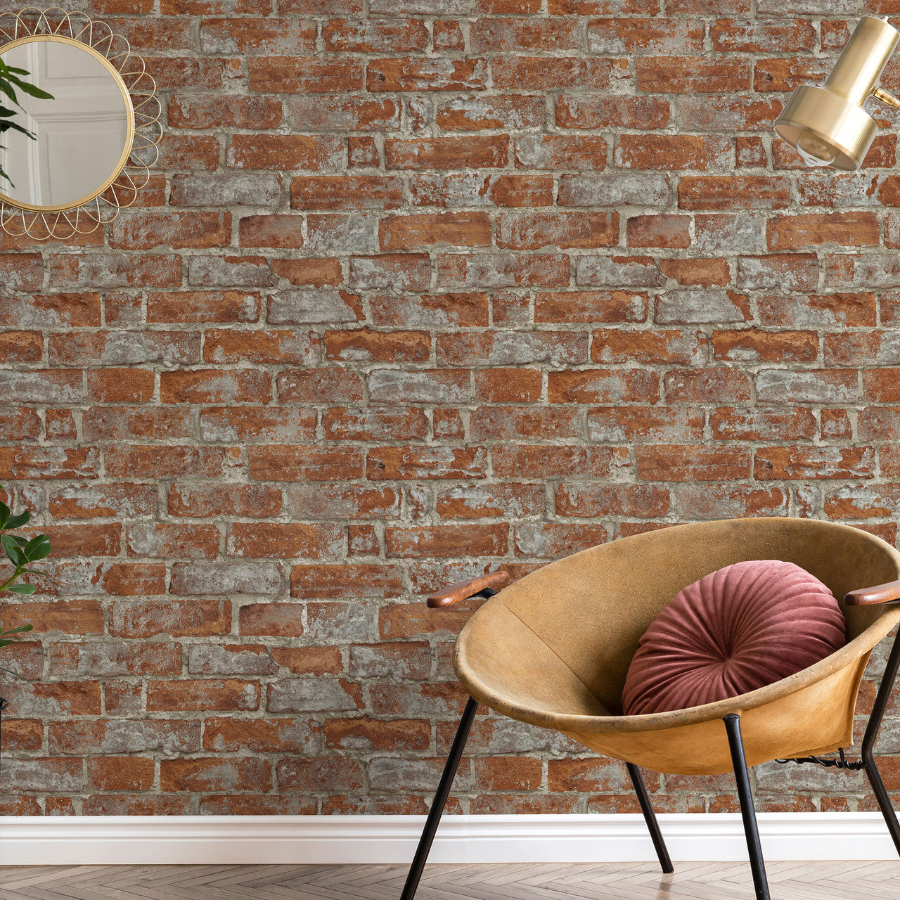 6318-06 Stone Brick Red and Brown Wallpaper By Erismann