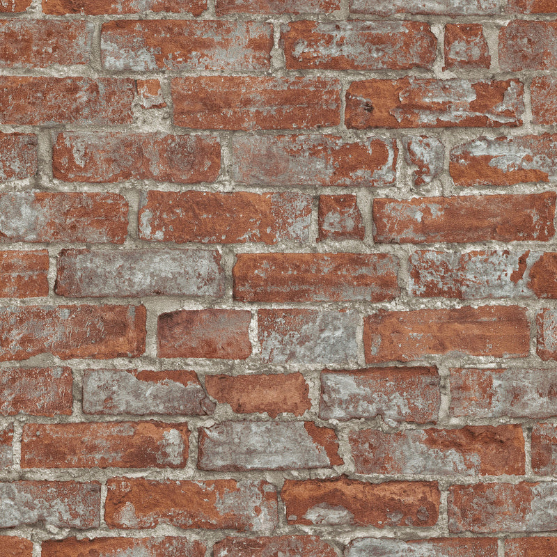6318-06 Stone Brick Red and Brown Wallpaper By Erismann