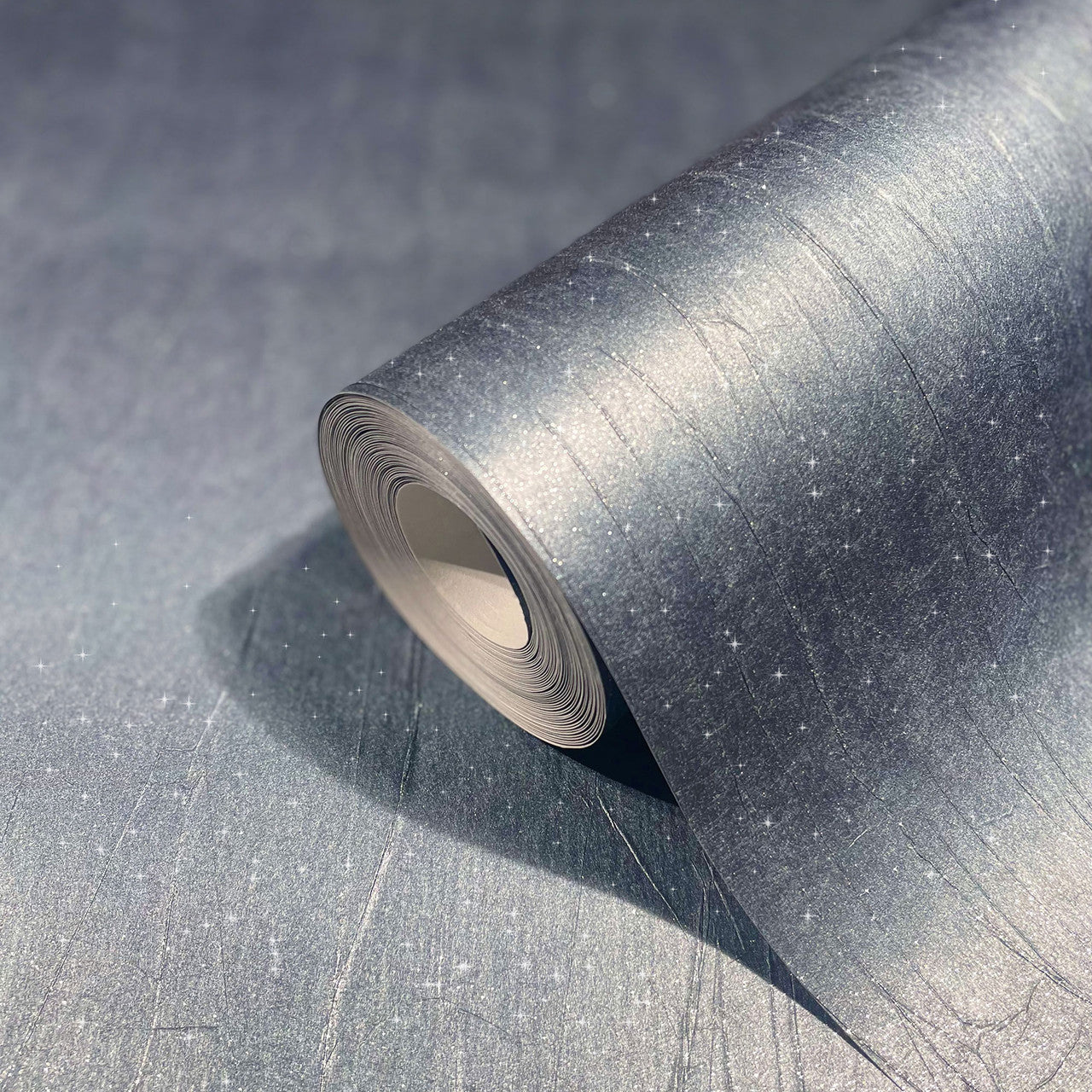 63412 Crushed Natural Opulence Blue Wallpaper By Galerie