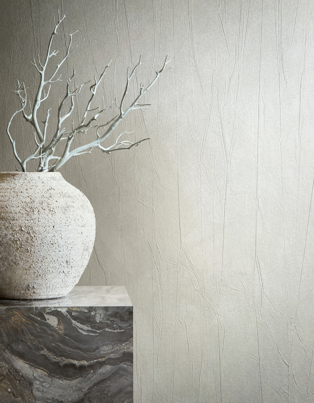 Crush Cream White Wallpaper by Galerie