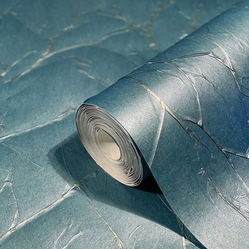 63419 Paper Geo Natural Opulence Blue Wallpaper By Galerie