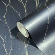 63426 Crinkle Natural Opulence Blue Gold Wallpaper By Galerie