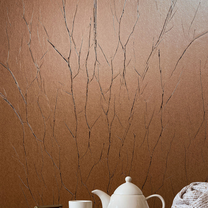 63433 Crinkle Natural Opulence Brown Wallpaper By Galerie