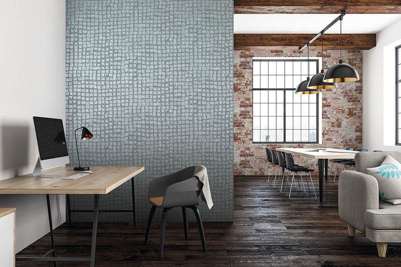 64865 Steel Blue Manhattan / Loft Tile Urban Classics Wallpaper By Hohenberger Galerie