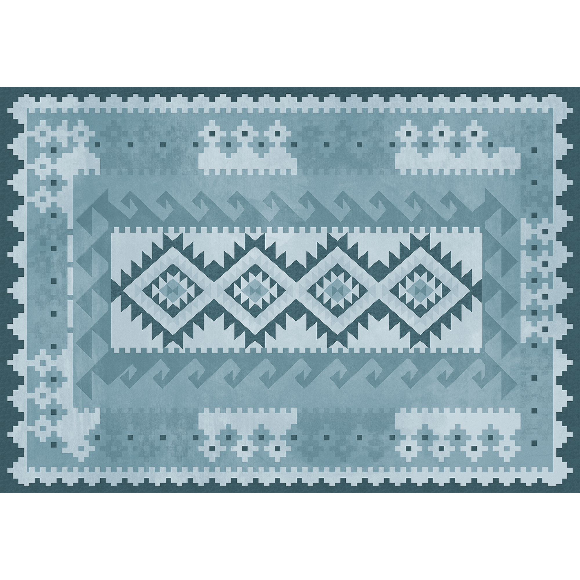 Kilim Blue Random Papers Mural by Coordonné