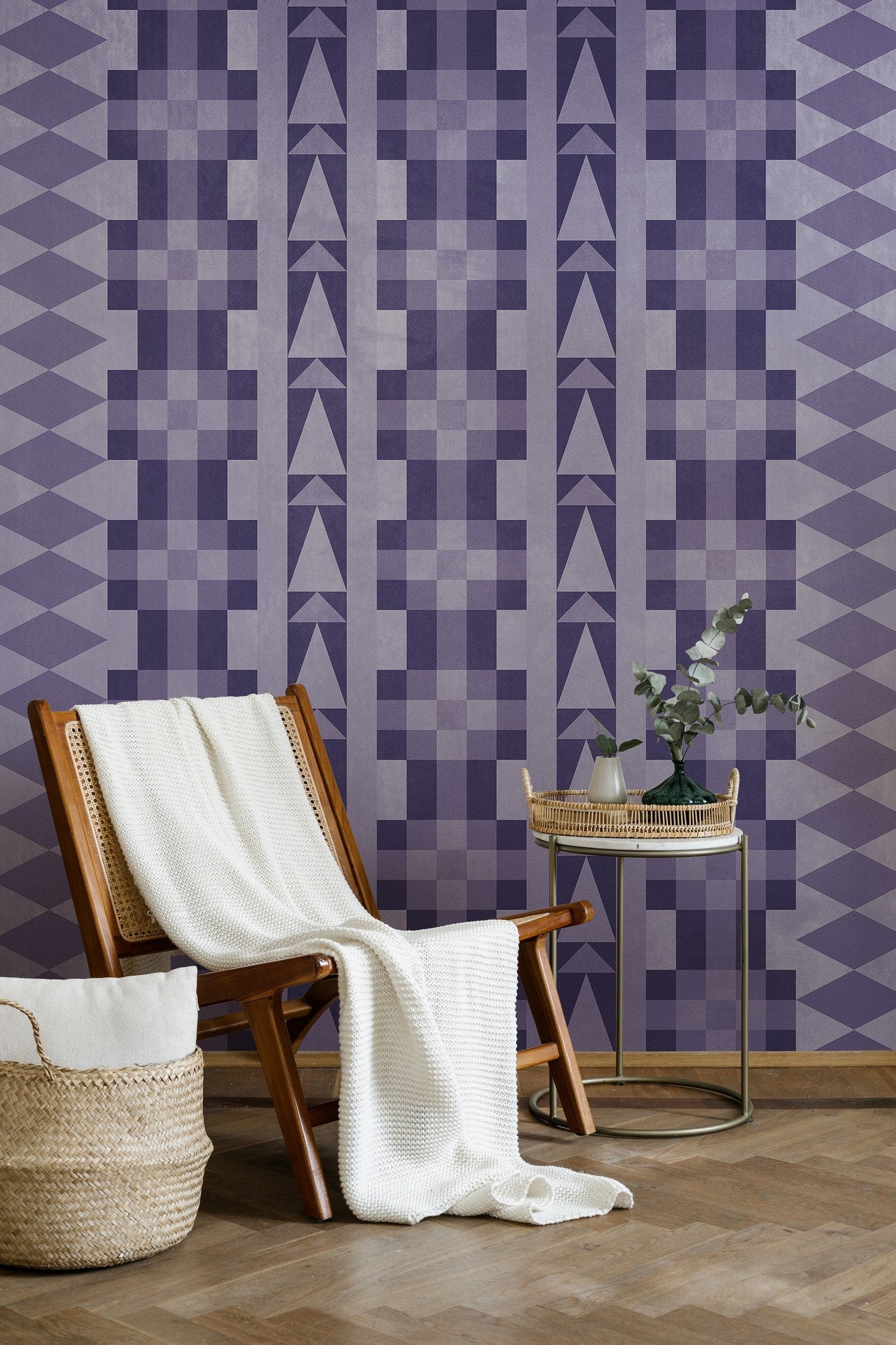 6500014 Navajo Purple Random Papers Mural by Coordonné