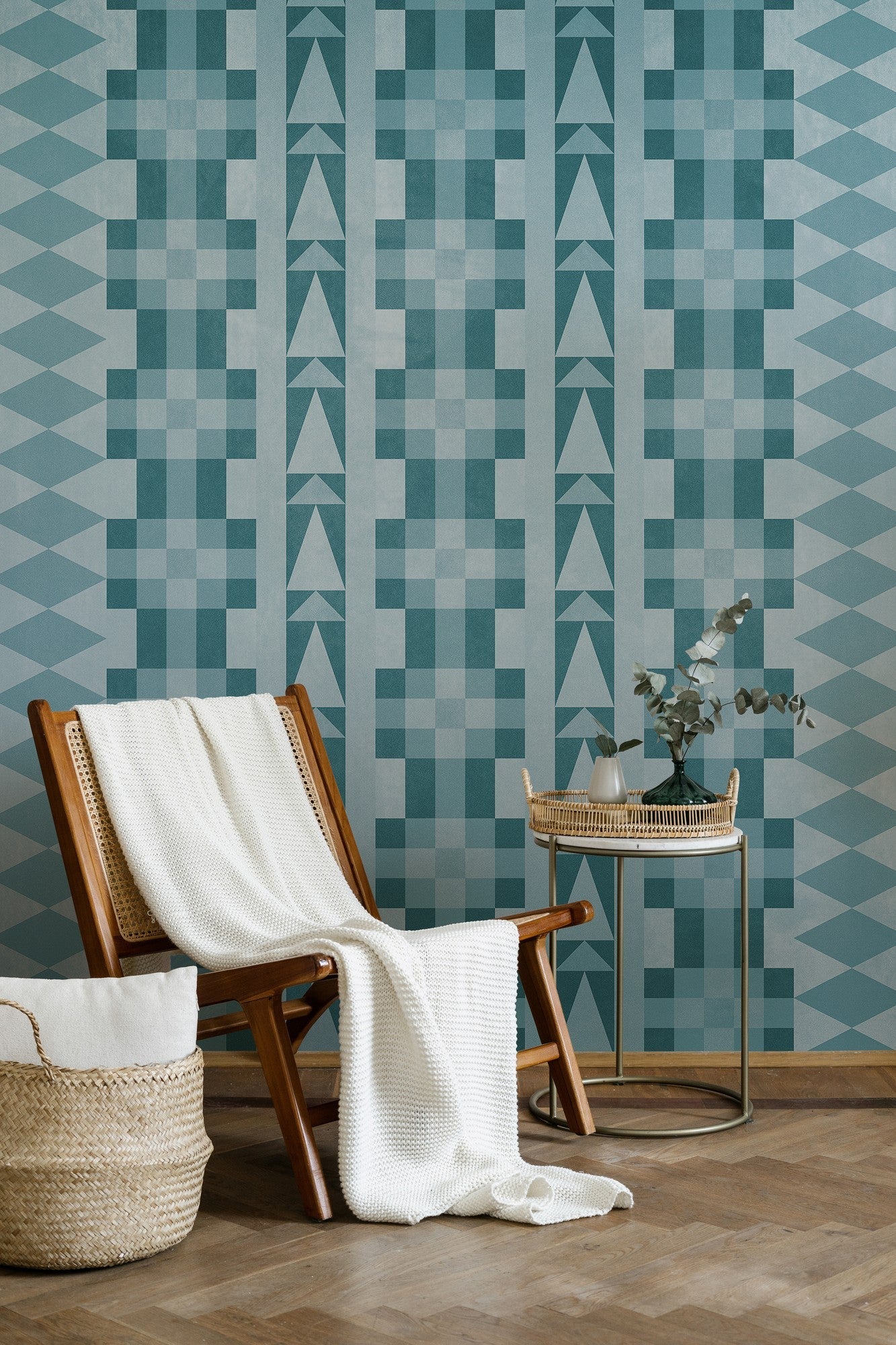 6500015 Navajo Blue Random Papers Mural by Coordonné