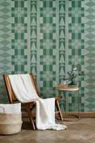 6500016 Navajo Green Random Papers Mural by Coordonné