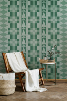 6500016 Navajo Green Random Papers Mural by Coordonné