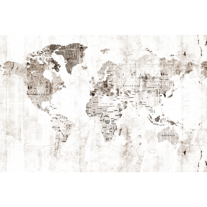Newspaper Map Sepia Random Papers Mural by Coordonné
