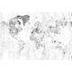Newspaper Map White Random Papers Mural by Coordonné