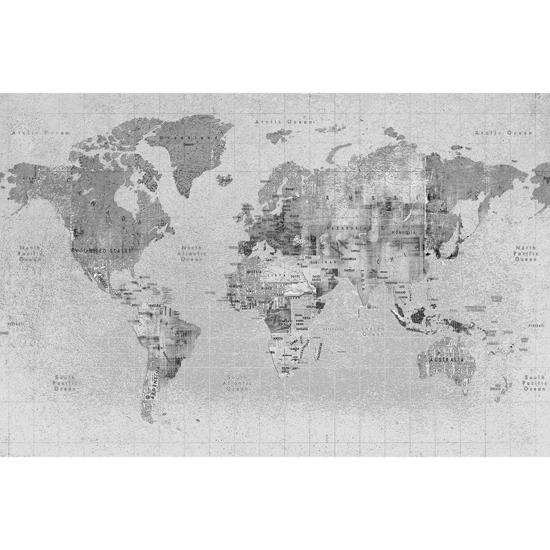 Newspaper Map Black Random Papers Mural by Coordonné