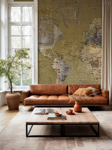 6500109 Newspaper Map Color Random Papers Mural by Coordonné