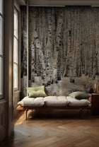 6500201 Broken Forest Black Random Papers Mural by Coordonné