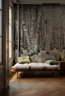 6500201 Broken Forest Black Random Papers Mural by Coordonné