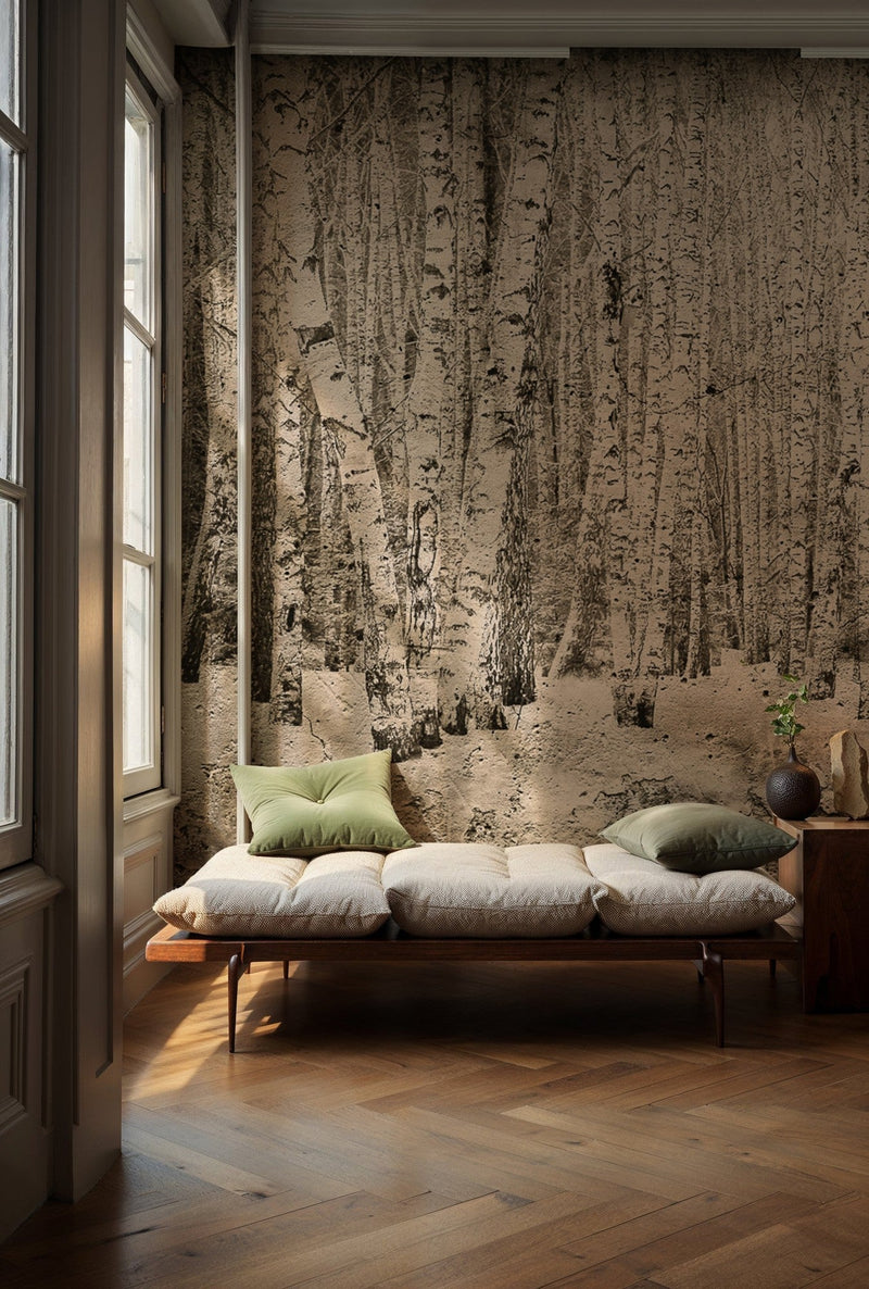 6500202 Broken Forest Sepia Random Papers Mural by Coordonné