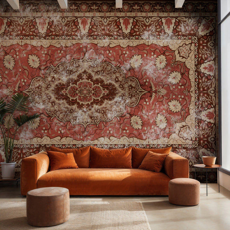 6500314 Dark Ancient Rug  Random Papers Mural by Coordonné